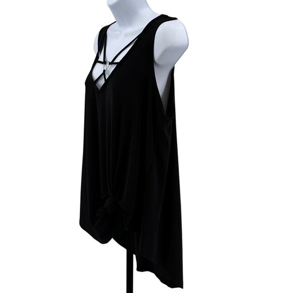 Urban Episode Tank Top Black Womens 1X Sleeveless Pullover Criss Cross Strappy - Picture 5 of 7
